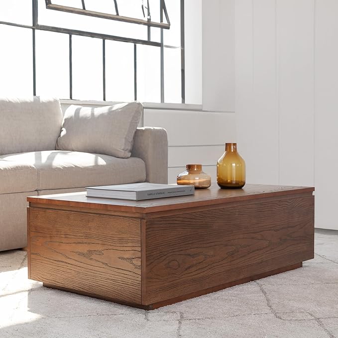 Transformer Table Lift Top Coffee Table with Storage, Modern Coffee Table for Living Room, Home Office & Dining, Space-Saving Small Coffee Desk with Panel Hidden Storage for Transformer Dining Table