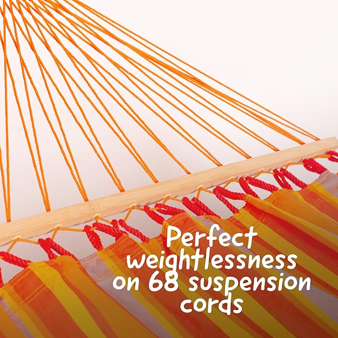 LA SIESTA® Alisio Hammock with Spreader Bar & CasaMount, Suspension Kit for Walls Ceilings & Square Beams - Weatherproof Outdoor Hammock - 2 Person Hammock Bed Double Hammock - Max 355 Lbs, Toucan