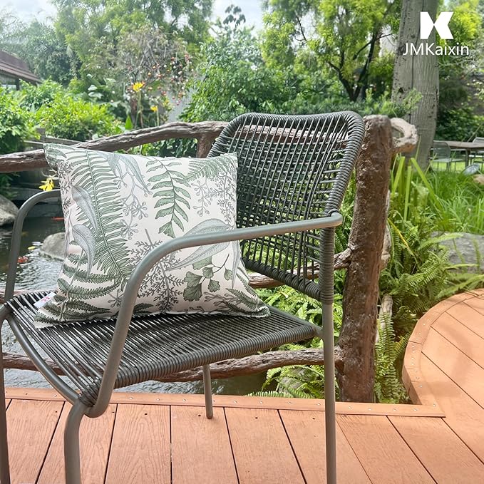 Outdoor/Indoor Throw Pillows, Pack of 2 Waterproof Decorative Throw Pillows with Inserts, 18”x18” Square Pillows for Bed, Couch, Sofa and Patio Furniture