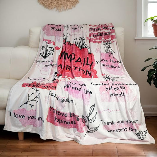 Blanket for Mom Birthday Gift from Daughter Son-Best Meaningful Gift Ideas for Mother-in-Law,Super Soft Fluffy Blanket for Bed Couch