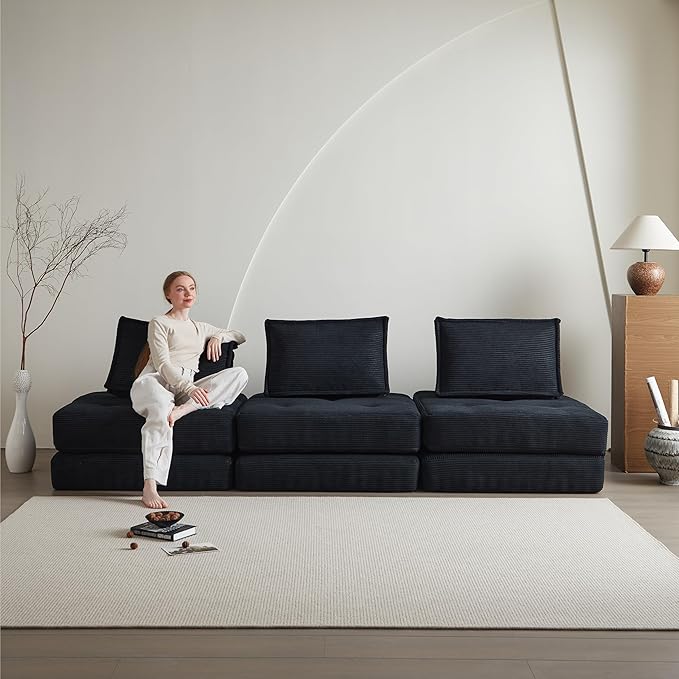 Convertible Folding Sofa Bed, Multi-Functional Sleeper sofa with Memory Foam and Back Support – Portable Futon Couch,Fold Out Chair Bed,Comfy Floor Sofa for Living Room, Bedroom, or Small Spaces