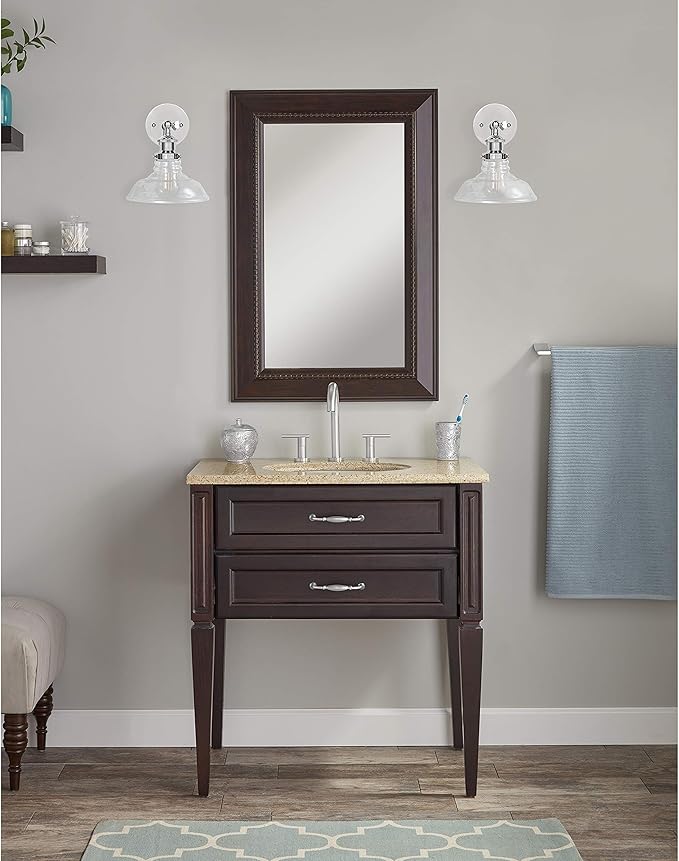 Linea di Liara Lucera Farmhouse Chrome Wall Sconce Wall Lighting Fixture Vanity Wall Sconce Lights Bathroom Sconces Wall Lights for Hallway, Bulb Included, UL Listed