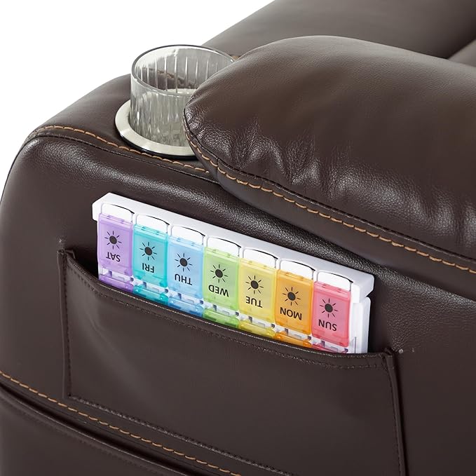 DYNOX Tall Man Lay Flat Chair Large Power Lift Recliner Dual Motor Lift Chairs Recliners for Elderly,Seat Heating,USB/Type-C Charging(Brown, Faux Leather)