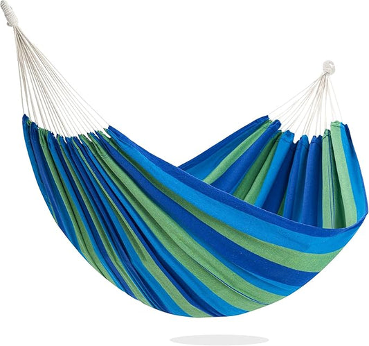 PNAEUT Double Hammocks for Outside, Replacement Outdoor Tree Hammock for Indoor Patio Porch Garden (Blue, Medium)