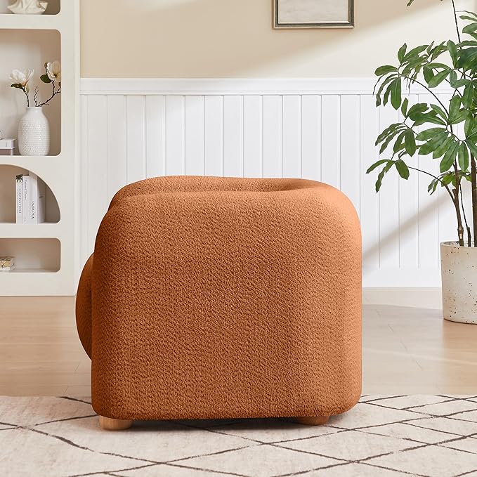 40" Modern Accent Chair Reading Chair Oversized Barrel Chairs for Living Room Bedroom Apartment (Orange)