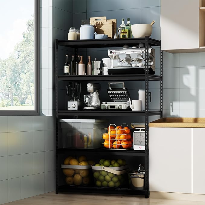 WORKPRO 5-Tier Heavy Duty Metal Shelving Unit, 48”W x 24”D x 72”H, Adjustable Storage Rack, 4000 lbs Total Load Capacity, Ideal for Garage, Basement, Warehouse, Workshop