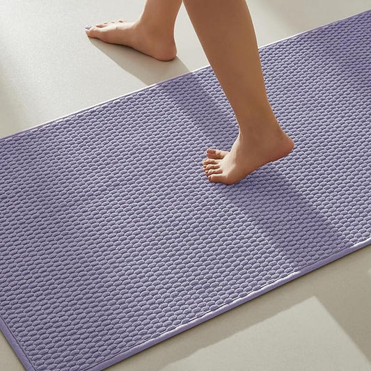 Bathroom Runner Rug, Long Bath Mat Washable Thin Quick Dry Low Pile Bathroom Runner Rugs 24 x 60 Non Slip, Lavender 24"x60"