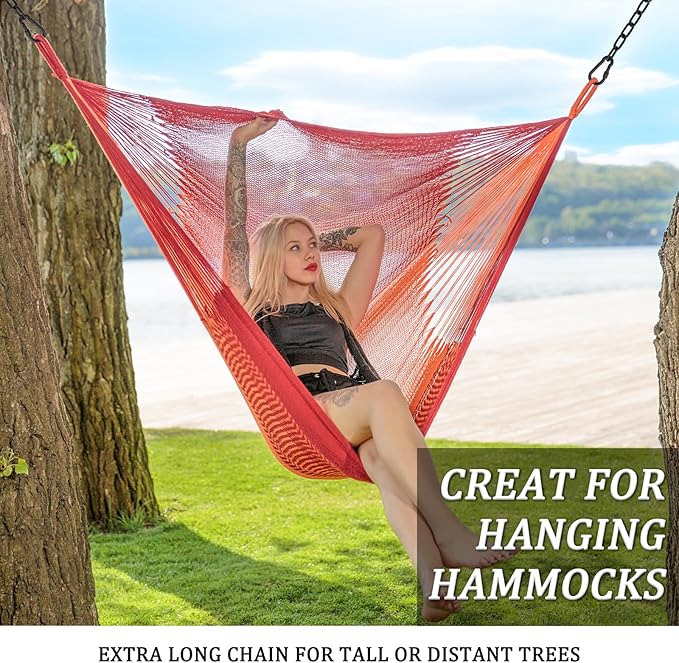 Hammock Chair Chain, 2 Pack 44in Hanging Swing Chain with 4 Carabiners, 660LB Capacity Heavy Duty Hammock Hanging Kit for Punching Bags, Swing Hangers, Porch, Patio, Playground Indoor Outdoor (Black)