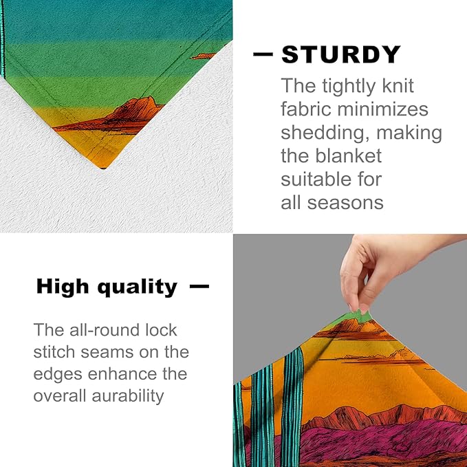 Cactus Blanket for Kids Adults, Cactus Gifts Flannel Throw Blanket, Cactus Decor Lightweight Warm Soft for Sofa Couch Bed Living Room Office 60" x 50"