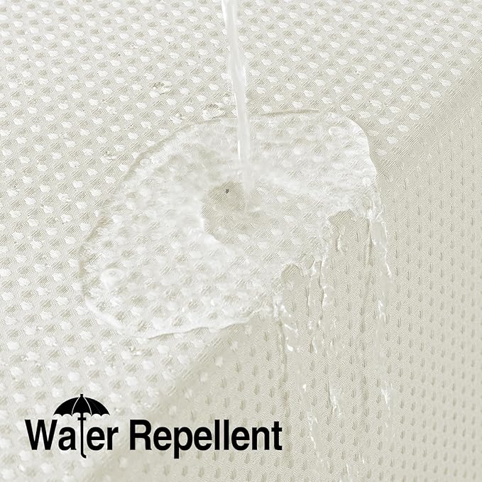 Colorful Star Extra Long Waffle Weave Shower Curtains, 256GSM Heavy Duty Shower Curtain with Snap in Fabric Liner, Hotel Style No Hook Waterproof Bathroom Curtain Set, 72 x 87 Inch, Ivory