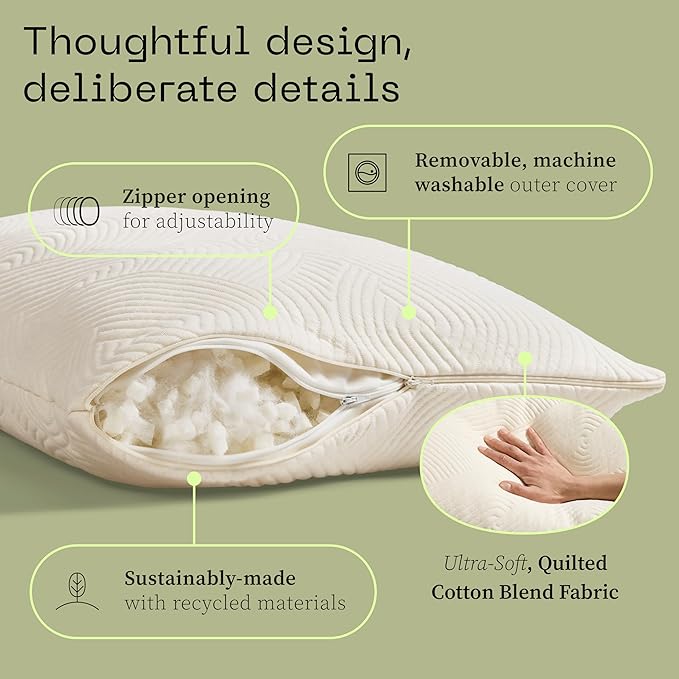 Coop Home Goods Adjustable Latex Pillow King, with Talalay Latex & Microfiber Fill, Best Pillows for Sleeping, Naturally Cooling, Eco-Friendly, Medium Firm Pillow for Back, Stomach or Side Sleepers