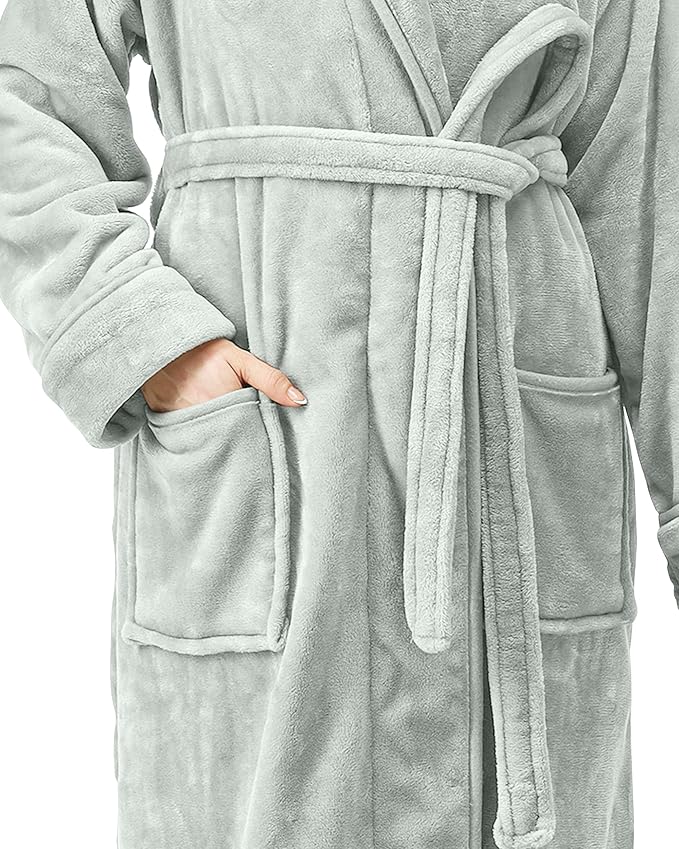 NY Threads Premium Womens Robe, Plush Fleece Long Bath Robe for Women, Fluffy Soft Women's Bathrobe