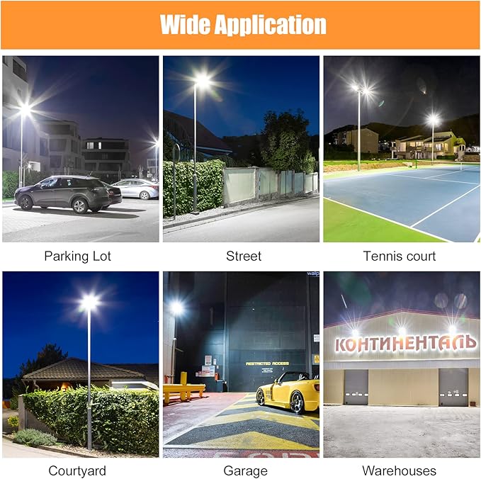 6 Pack 240W LED Flood Light Outdoor 33600LM 5000K ETL Listed Commercial Outdoor Lighting for Sports Fields, 100-277V Input IP65 Waterproof Exterior Floodlight for Stadium Yard Backyard