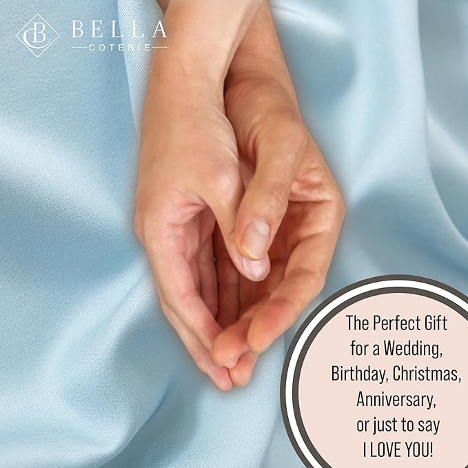 Bella Coterie Luxury Bamboo Viscose Split King Size Sheet Set | 100% Organically Grown | Ultra Soft | Cooling for Hot Sleepers | 18" Deep Pocket [Coastal Blue]