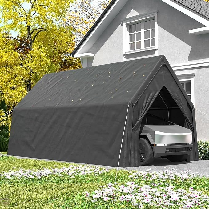 13 x 24 FT Carport, Heavy Duty Car Port Outdoor UV Garage with 2 Roll up Doors, Waterproof Carport Canopy Multi-Functional Shelter for RV, SUV,Truck, Boat, Motorcycle Bike
