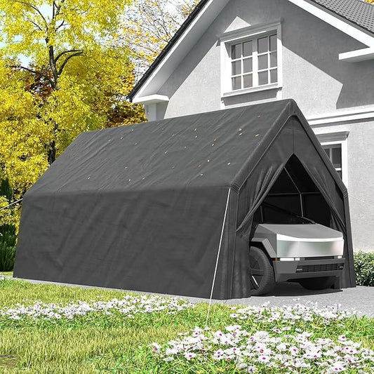 13 x 24 FT Carport, Heavy Duty Car Port Outdoor UV Garage with 2 Roll up Doors, Waterproof Carport Canopy Multi-Functional Shelter for RV, SUV,Truck, Boat, Motorcycle Bike