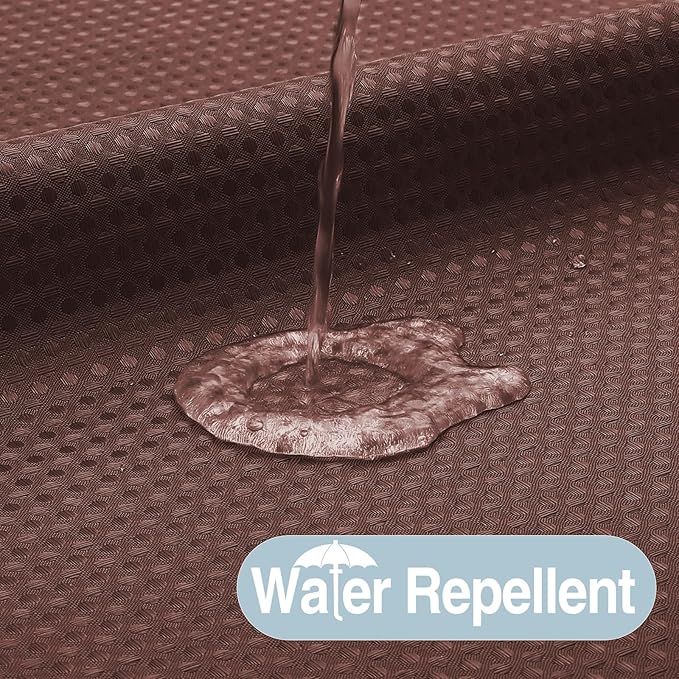 Colorful Star No Hook Shower Curtain with Snap in Fabric Liner, Waffle Weave Heavy Duty Thick Shower Curtains with Mesh Top Window, Hotel Style Waterproof Bathroom Curtain Set, 72 x 75 Inch, Brown