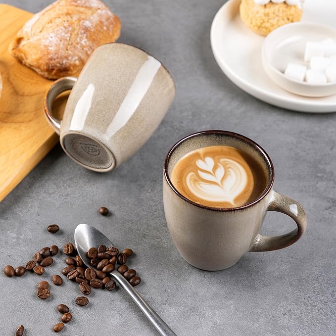 GBHOME Ceramic Coffee Mugs Set of 4, 12oz Stoneware Coffee Mugs Set For Dad Mom Women MEN, Light Weight Ceramic Coffee Cups for Latte/Tea/Beer/Hot Cocoa, Dishwasher & Microwave Safe