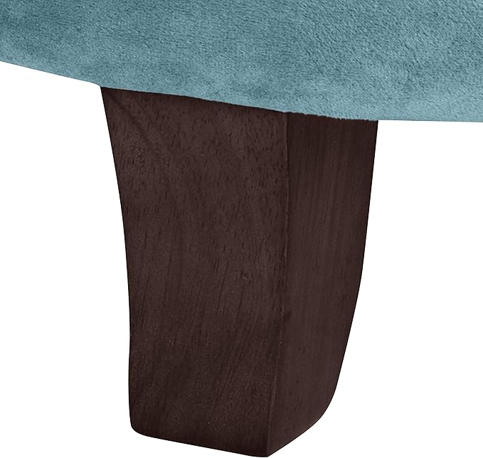 Homepop Home Decor | Upholstered Round Velvet Tufted Foot Rest Ottoman | Ottoman with Storage for Living Room & Bedroom | Decorative Home Furniture, Teal Small