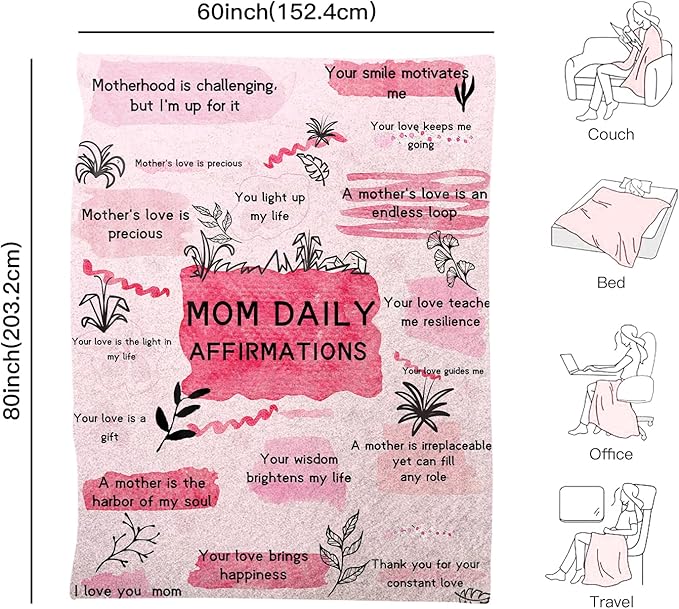 Blanket for Mom Birthday Gift from Daughter Son-Best Meaningful Gift Ideas for Mother-in-Law,Super Soft Fluffy Blanket for Bed Couch