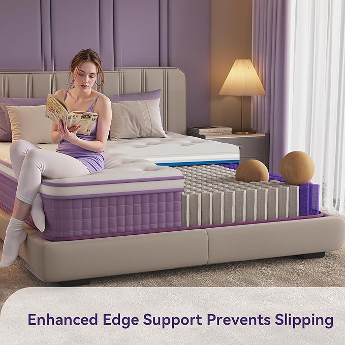 12 Inch Queen Mattress in a Box, Hybrid Mattress with Gel Memory Foam and Pocket Springs for Motion Isolation, Pressure Relief & Cool Sleep, Medium Firm, CertiPUR-US Certified