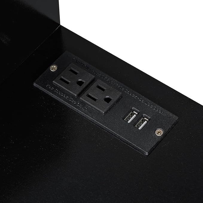 43.9" Modern Vanity Desk, Minimalist Makeup Vanity Table with Drawers, Cabinet & Chairging Port,Pu Leather Small Stool, Space-Saving Dressing Table Set for Bedroom Apartment