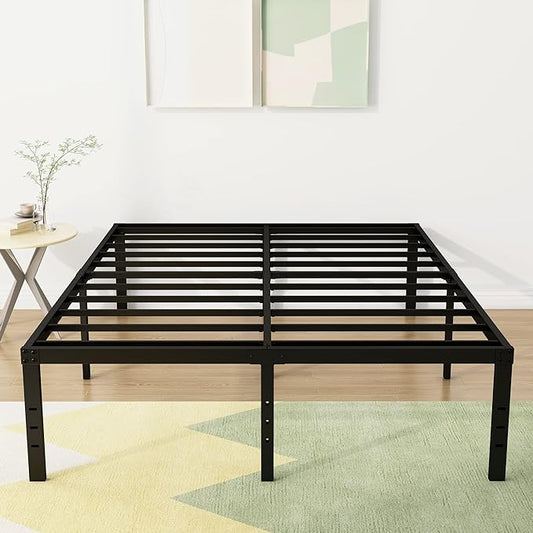18 Inch King Bed Frame Heavy Duty Metal Platform No Box Spring Needed, Maximum Storage, Easy Assembly, Noise Free, Black