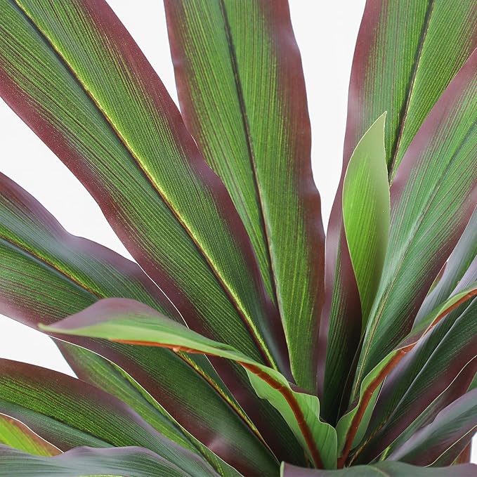 Dracaena Artificial Plant 4ft Red Yucca Silk Tree Faux Plants Indoor Tall Fake House Floor Plants Realistic Artificial Trees for Home Office Decor Indoor Outdoor Housewarming Gift