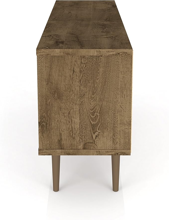 Manhattan Comfort Liberty Mid Century Modern TV Stand for Televisions up to 50 Inches, Bedroom and Living Room Entertainment Center with Storage, Shelves, and Cabinet, 53" Wide, Brown/3d Print