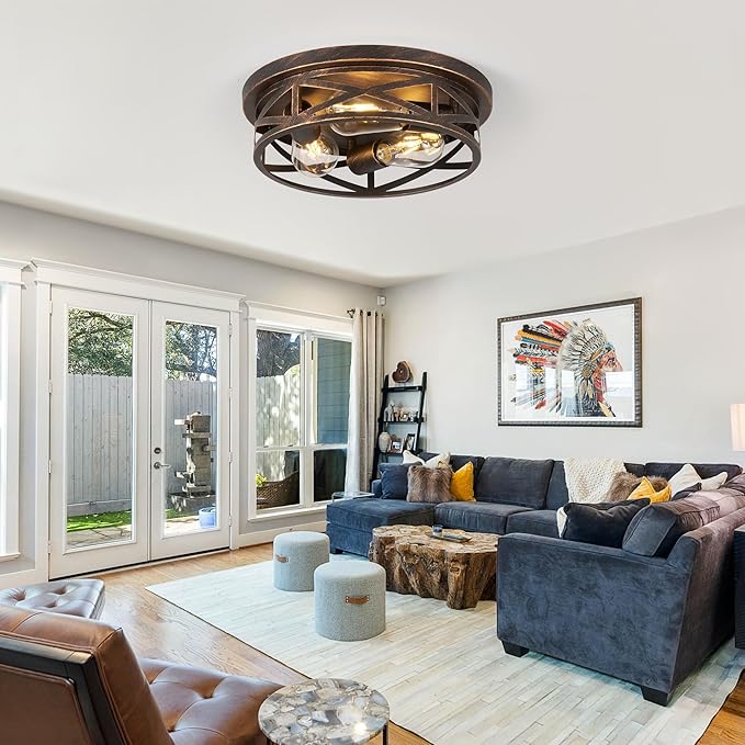 13 inch Flush Mount Ceiling Light Fixtures,3-Light Modern Hallway Light Fixtures Ceiling, Black Gold Lights Fixture Ceiling Mount for Farmhouse,Kitchen, Bedroom 1 Pack