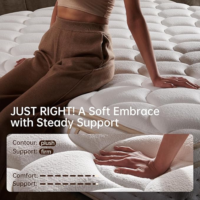 Full Mattress,Full Size Mattress,12 Inch in a Box,Superior Hybrid with Memory Foam for Extra Lumbar Support,100 Night Trial,Maximum Support,Zoned Spring, Firm (12 Inch, Full)