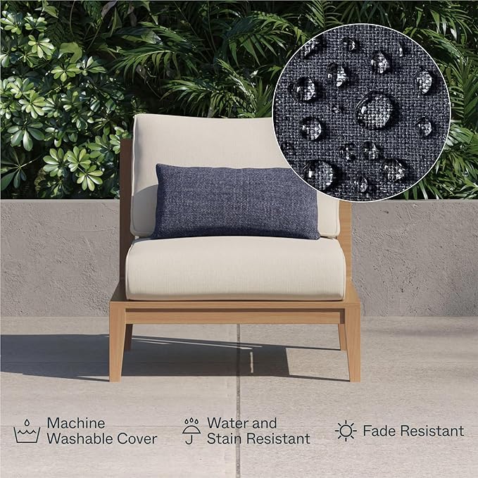 Outer Outdoor Throw Pillow with OuterWeave Performance Fabric, Decorative Outdoor Pillow for Patio & Outdoor Furniture, Includes Machine Washable Pillow Cover and Insert - Dark Pebble Gray, 20"x20"