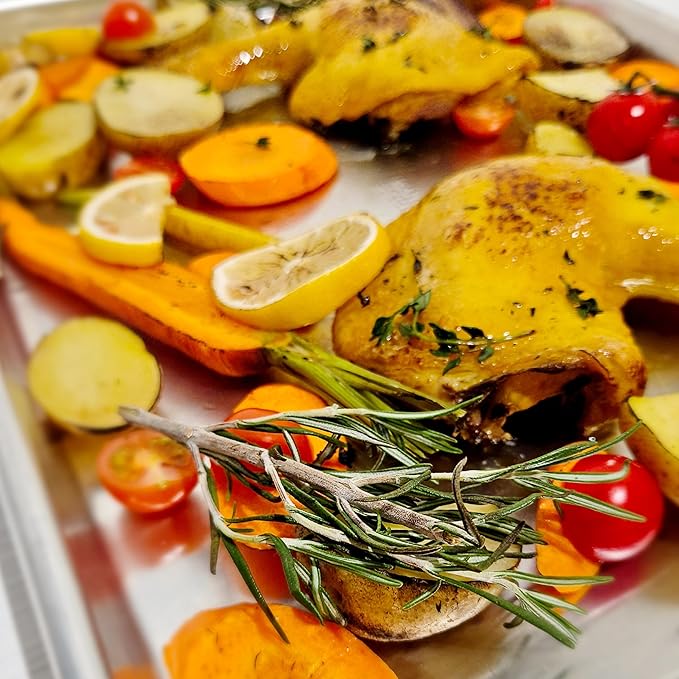 Baking Sheet with Rack Baker's Secret Pure Aluminum Non Toxic PTFE, PFAS, PFOA, BPA Free Baking Pans Set, 100% Recycled, 3pcs Bakeware Set Baking Pans Cookie Sheets 18"