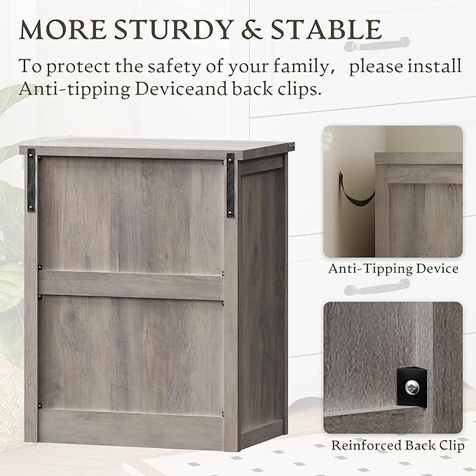 3-Drawer Dresser for Bedroom, Small Wooden Chest of Drawers with Metal Handles, Narrow Storage Cabinet with Anti-Tipping Design, Sturdy Dresser Organizer for Closet, Living Room, Entryway