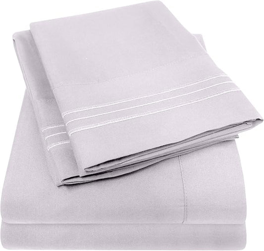 1500 Supreme Collection Queen Sheet Sets Lilac - Luxury Hotel Bed Sheets and Pillowcase Set for Queen Mattress - Extra Soft, Elastic Corner Straps, Deep Pocket Sheets, Queen Lilac