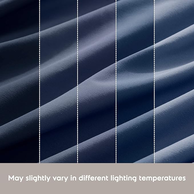 Nestl Split King Sheet Set - 1800 Ultra-Soft Microfiber Bed Sheets - Double Brushed - Deep Pockets - Easy Fit - 5 Piece Set - Bed Sheets & Pillowcases (Split King Size, Navy Blue)