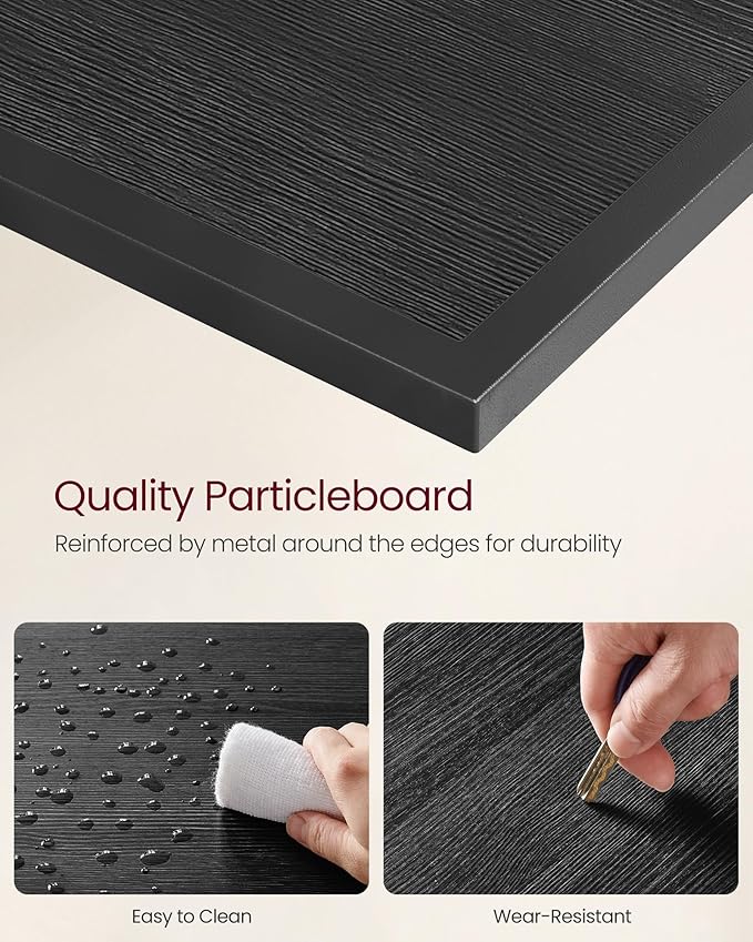 VASAGLE TV Stand, TV Console for TVs Up to 70 Inches, TV Table, 63 Inches Width, TV Cabinet with Storage Shelves, Steel Frame, for Living Room, Bedroom, Black with Wood Grain ULTV095B22