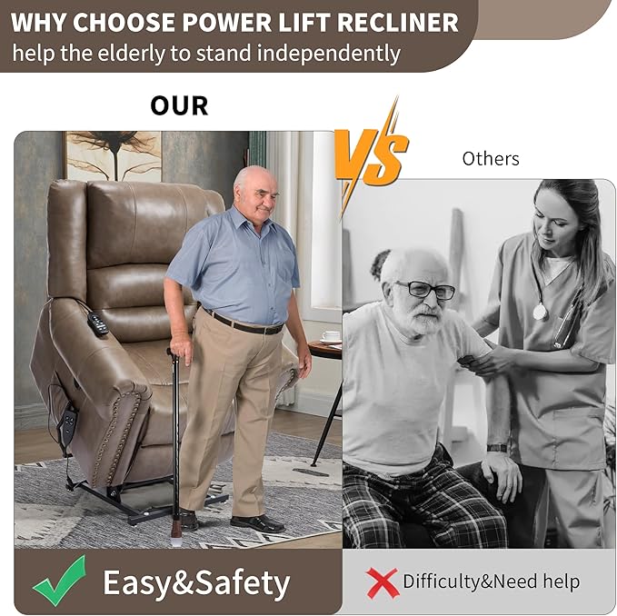 Recliner Chairs for Adults, Oversized Bedroom Chair with Massage, Sofa Chair Home Theater Seating with Lumbar Support, Comfortable Lift Chair for Elderly, Glider Nursery Chair for Living Room