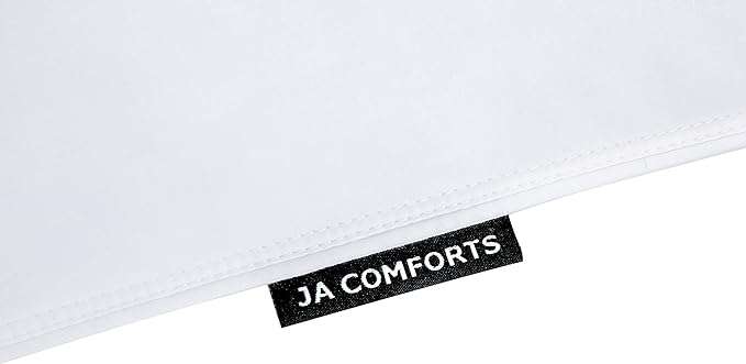 JA COMFORTS Goose Feather Down Bed Pillows for Sleeping(2 Packs)-Queen(20IN×30IN),High Fill Weight,Double-Layer Downproof Fabric Design,Goose Down Filling,600 Thread Count,Cotton Cover