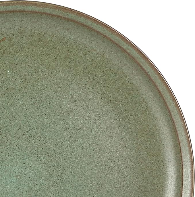 Gibson Elite Beckett Stoneware Matte Reactive Glaze 16 Piece (Service for 4) Plates and Bowls Dinnerware Set - Green