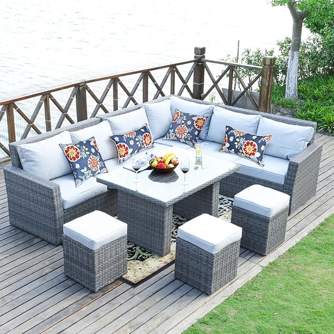 Outdoor Lumbar Pillows - Decorative Pillows with Insert Included Set of 2 Outdoor Pillows for Patio Furniture 12x20 Inch