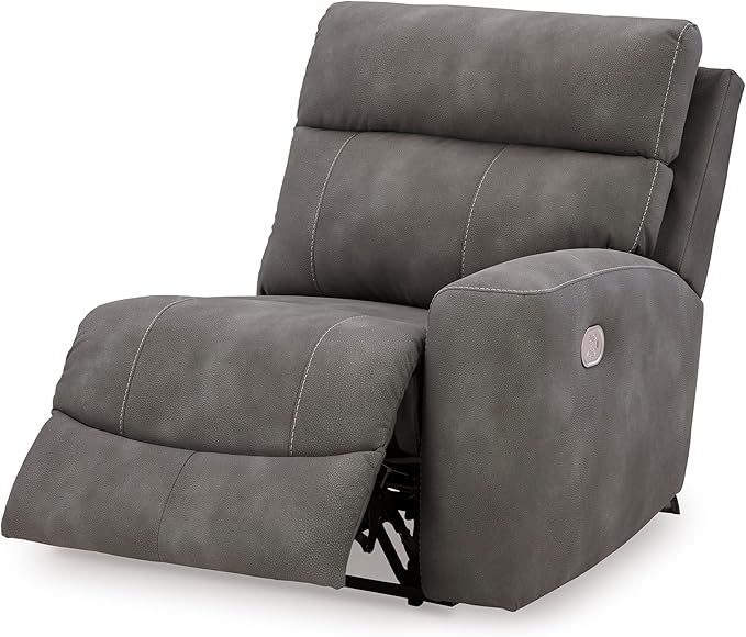 Signature Design by Ashley Next-Gen DuraPella Contemporary Faux Leather Modular Wall Hugger 3-Piece Power Reclining Sectional Sofa with Adjustable Headrest and USB Ports, Gray