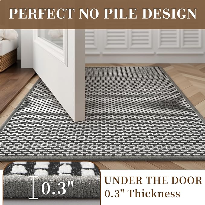 RESARE Non Slip Bathroom Runner - Machine Washable Bath Rugs, Super Absorbent Bath Mat Quick Dry Bath Runner, Bath Mat Ultra Soft Rugs for Bathroom Floor, 20"x70" Dark Grey