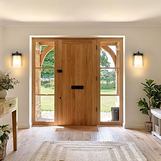 3 Pack Bath Vanity Light Fixtures, Modern Indoor Wall Scone Lighting with Dual Glass Shade, Oil Rubbed Bronze Wall Lamp for Bedroom Mirror Kitchen Living Room Entryway