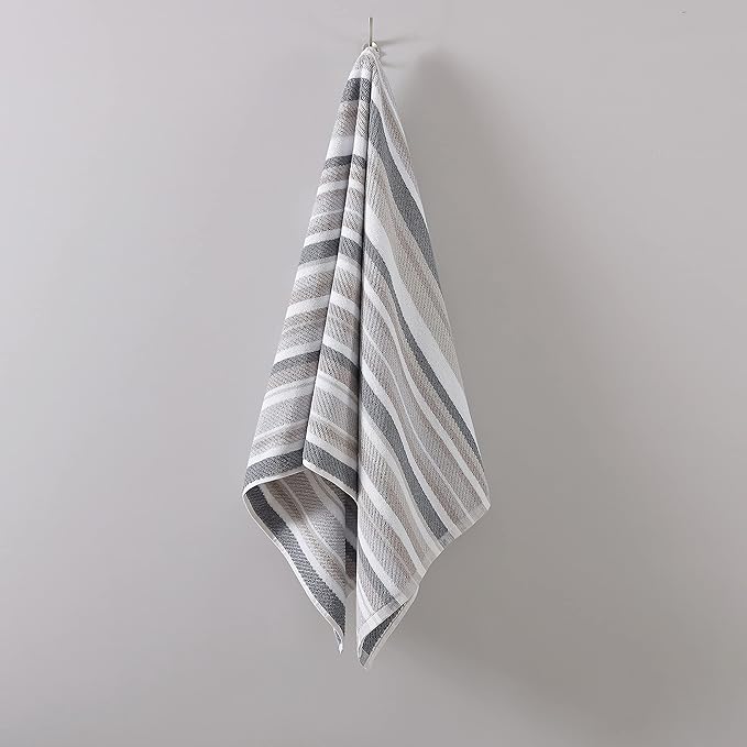 Tommy Bahama - Bath Towels Set, Highly Absorbent Cotton Bathroom Decor, Fade Resistant (Ocean Bay Grey, 3 Piece)