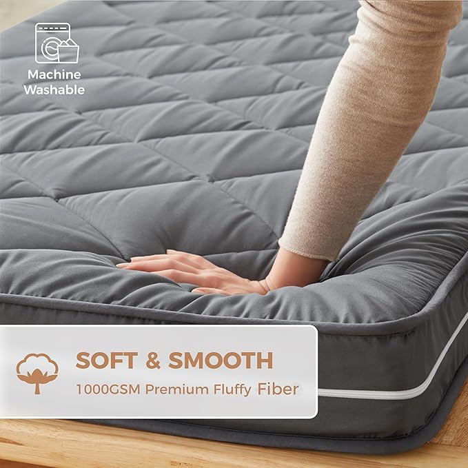 4Inch Small Single Floor Mattress,3-Layer Structure Cot Mattress Topper,Gel Memory Foam,Removable Thickened Cover,Portable Roll Up Sleep Pad(72X24X4“)