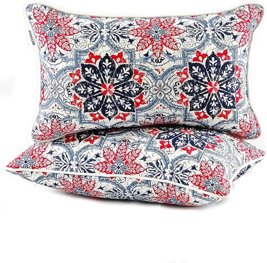 JMGBird Outdoor Lumbar Pillows Pack of 2 Outdoor Decorative Pillows with Insert Included 12×20 Inch Outdoor Pillows for Patio Furniture