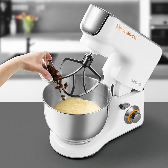 Sencor STM3700WH 10 Speed Stand Mixer with 10 Specialized Attachments, White