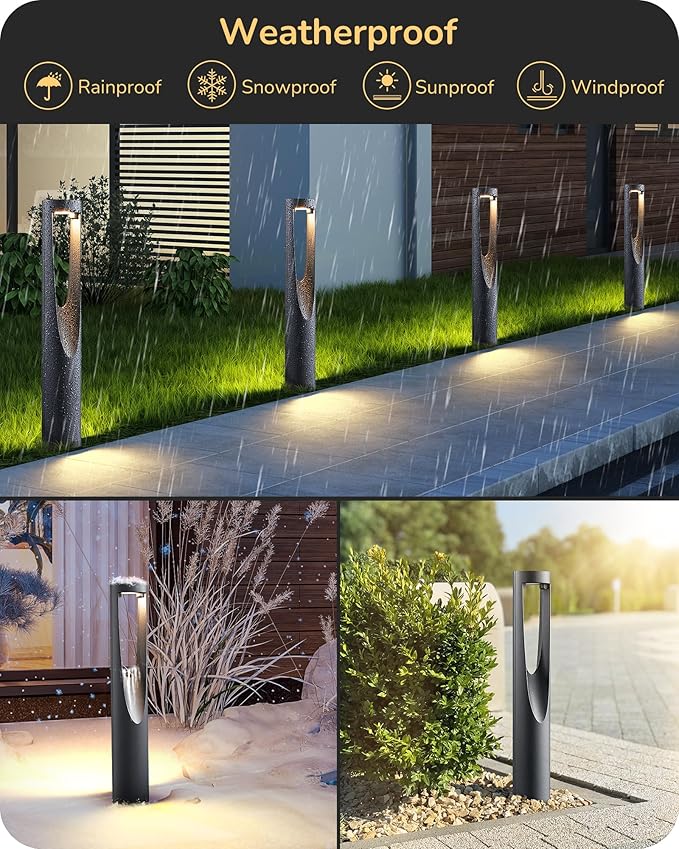 EDISHINE Low Voltage Pathway Lights Wired, 12V 2W 150LM 3000K LED Landscape Path Lights with Connectors, Waterproof Electric Outdoor Landscape Lighting for Walkway Yard Garden, CRI80 6 Pack