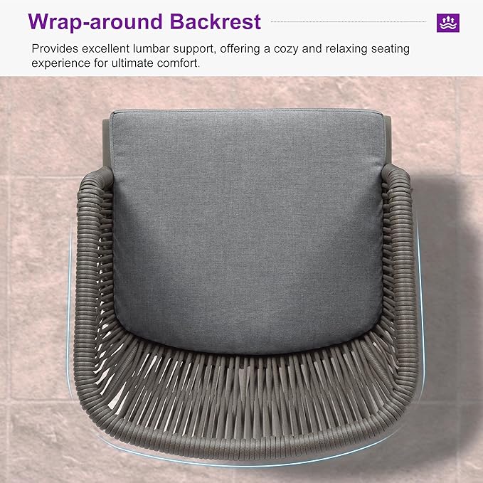 PURPLE LEAF 11 Pieces Outdoor Dining Table and Chairs Set Patio Dining Set Aluminum Wicker Rattan Patio Furniture Set for Lawn Garden Backyard Grey